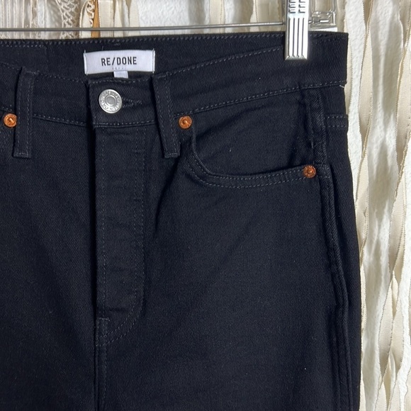 Re/Done Black Straight Leg Denim Button Fly Size 26 - Picture 2 of 10